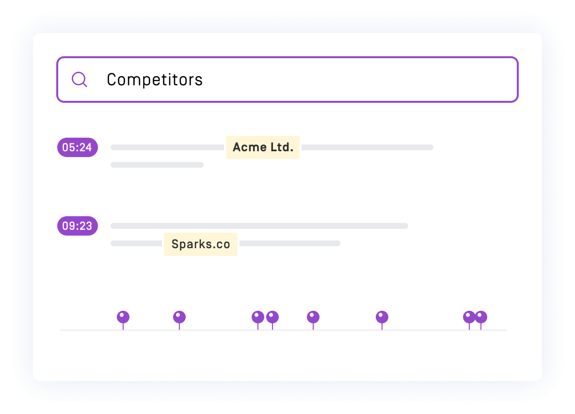 Use Gong to identify times when prospects mention your competitors